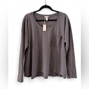 Eberjey Charcoal Long Sleeve Tee- Size Large